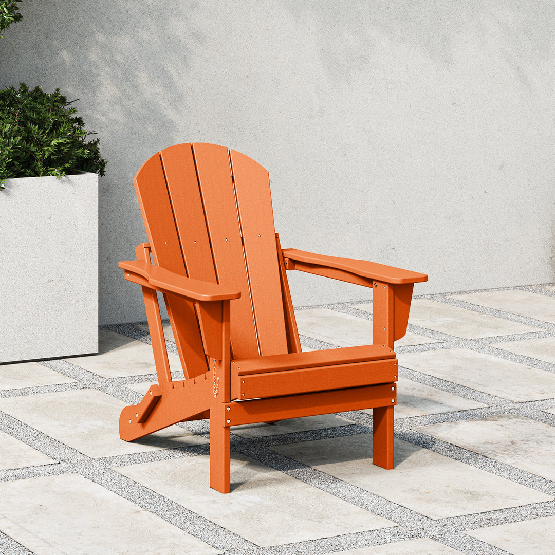 Malibu HDPE Outdoor Patio Folding Poly Adirondack Chair