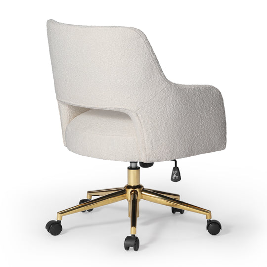 Genevieve Mid-Century Modern Swivel Office Vanity Chair with Wheels
