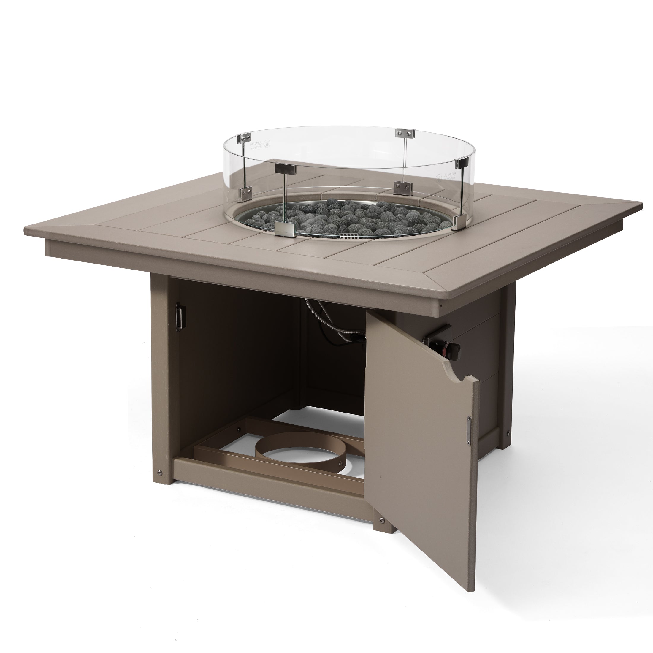 Helios 42" Modern Outdoor Patio Propane Square Fire Pit Table