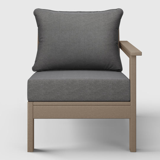 Avalon Outdoor Patio HDPE Right Arm Sectional Corner Club Chair with Patio Cushions