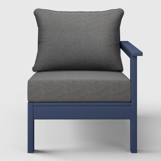 Avalon Outdoor Patio HDPE Right Arm Sectional Corner Club Chair with Patio Cushions