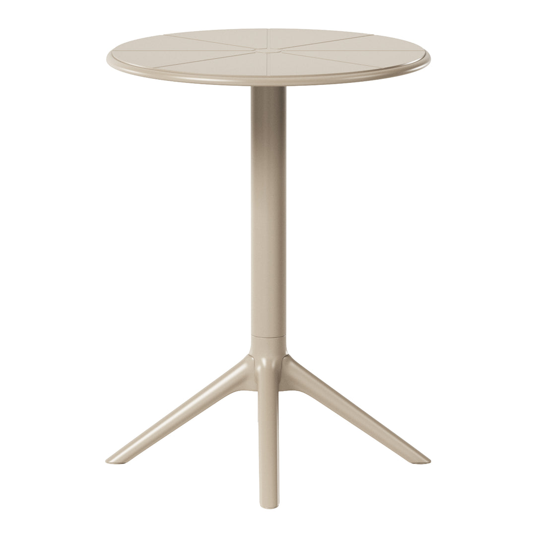 Playa 23.5" Outdoor Polypropylene Resin Round Patio Bistro Dining Table for 2