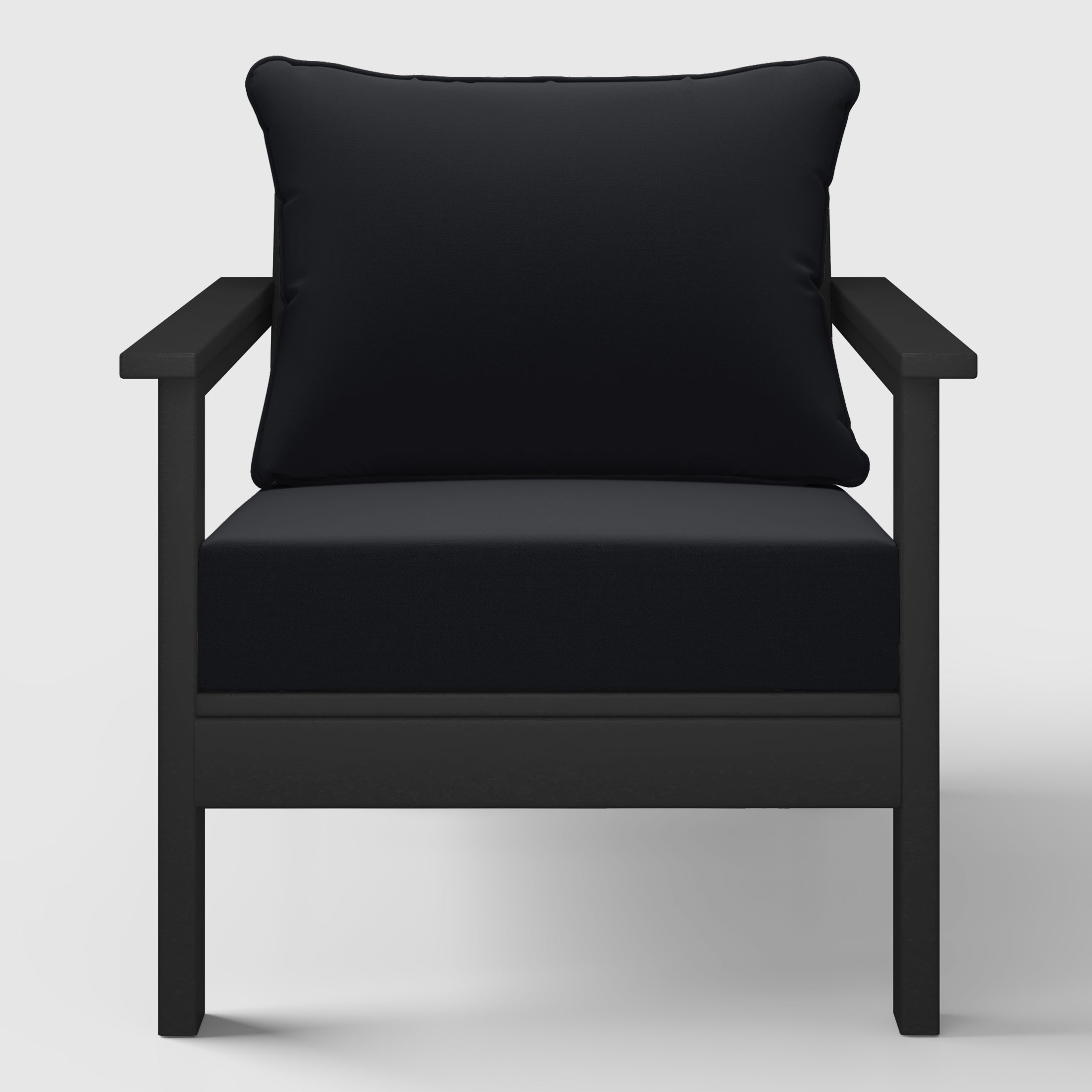 Avalon Outdoor Modern HDPE Patio Club Chairs with Deep Seat Cushions (Set of 2)