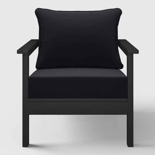 Avalon Outdoor Modern HDPE Patio Club Chairs with Deep Seat Cushions (Set of 2)