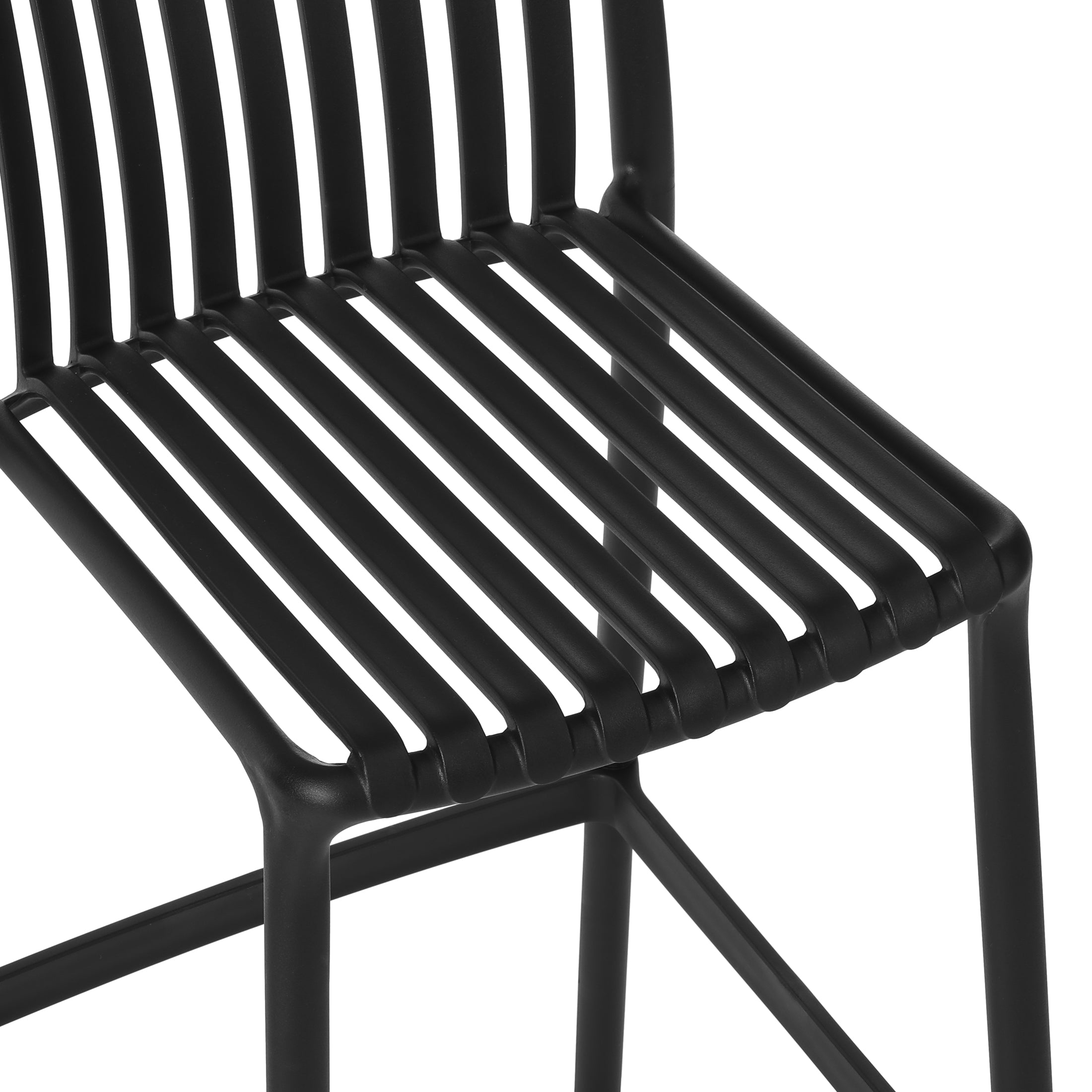 Playa 29.5" Outdoor Modern Polypropylene Plastic Patio Bar Height Stools (Set of 2)