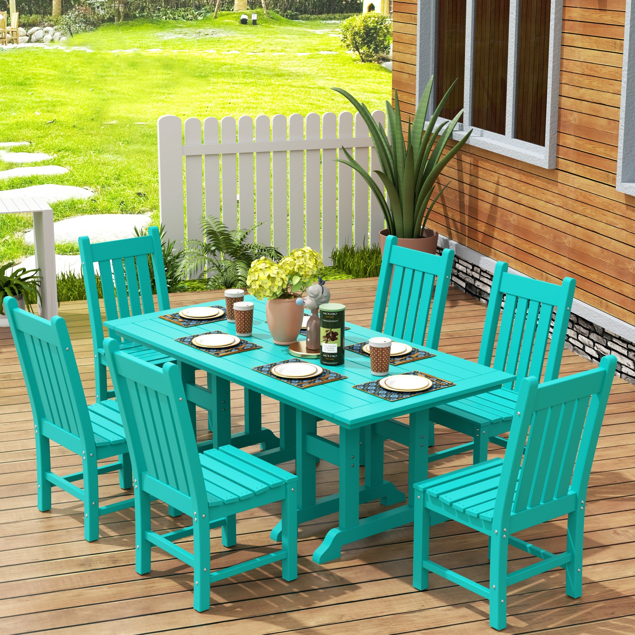 Malibu 7 Piece Outdoor Patio Dining Set Outdoor Table and Chair Set