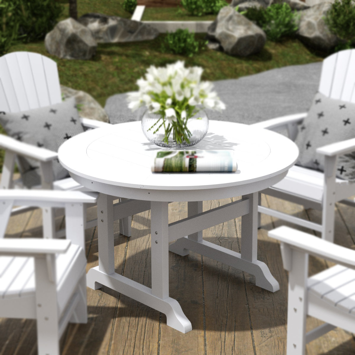 Malibu 47" Outdoor Patio Round Dining Table