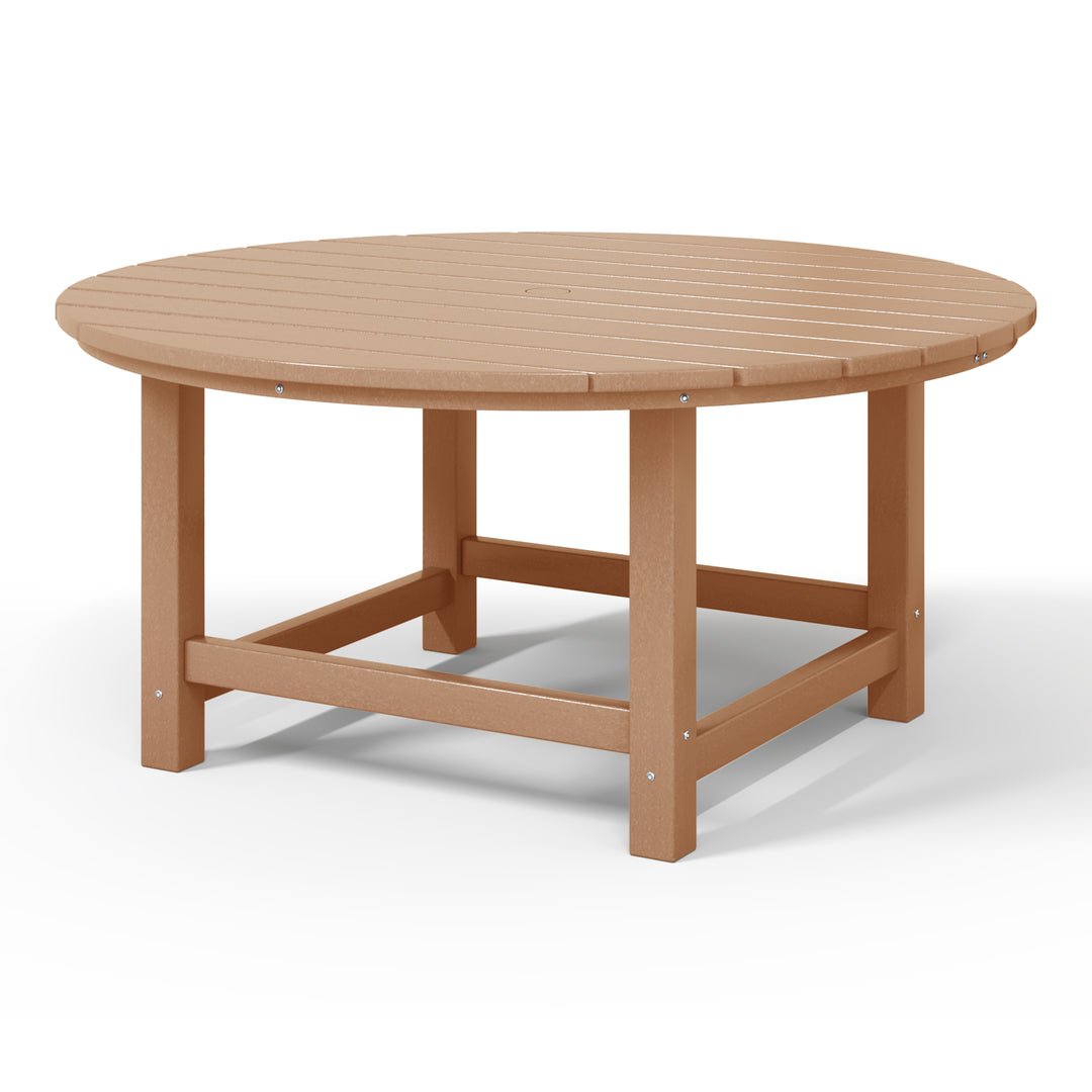 Malibu Low Outdoor HDPE Round Patio Coffee Table