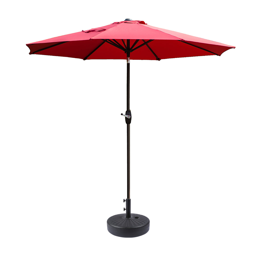 Paolo 9 ft. Patio Umbrella with Black Round Weight Base Kit