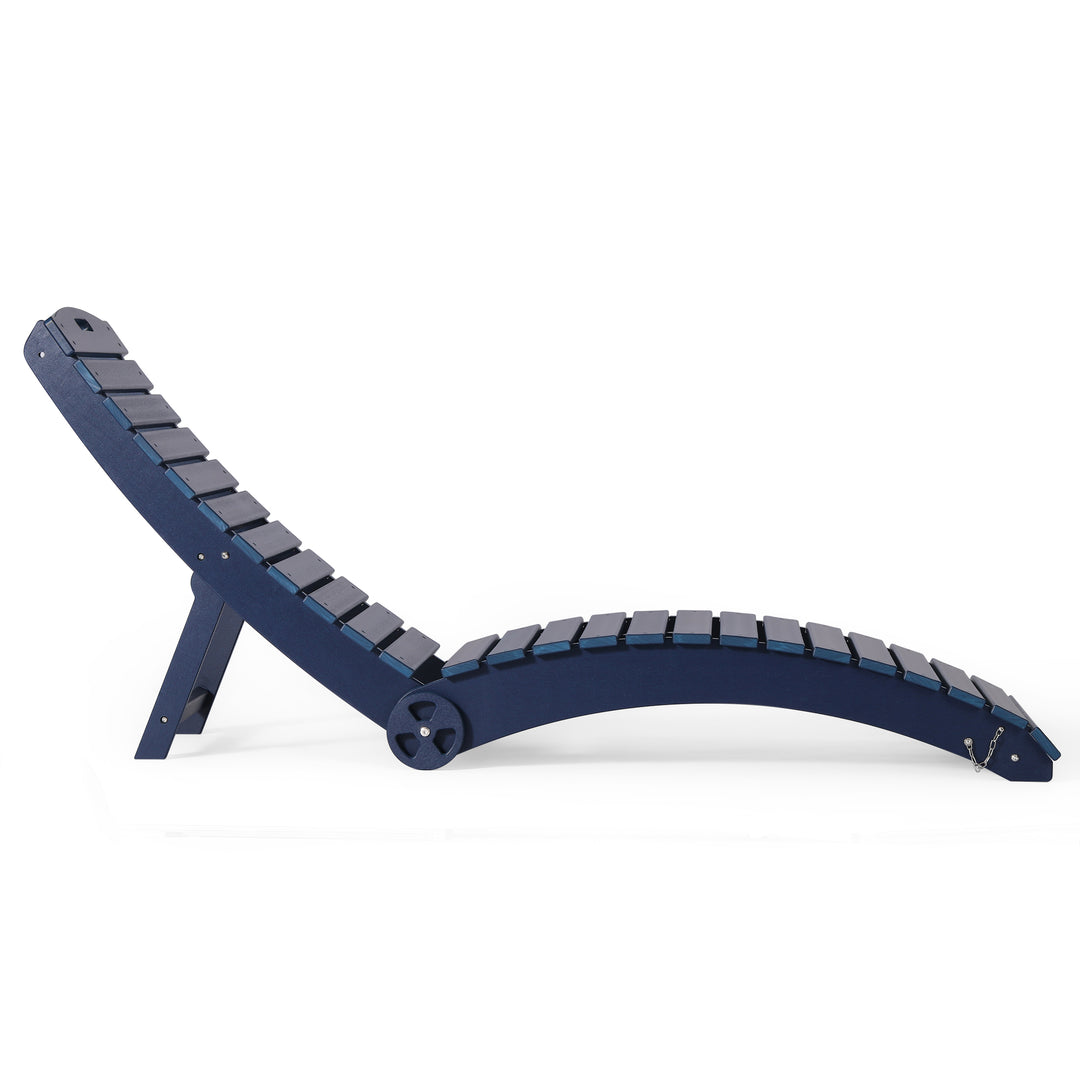 Outdoor HDPE In-Pool Patio Chaise Lounge Chair With Wheels