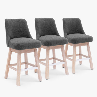 Genevieve 26" Upholstered Swivel Counter Height Bar Stools (Set of 3)
