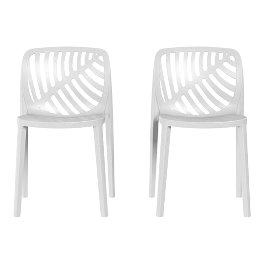 Playa Outdoor Modern Stackable Polypropylene Plastic Patio Bistro Dining Side Chairs (Set of 2)
