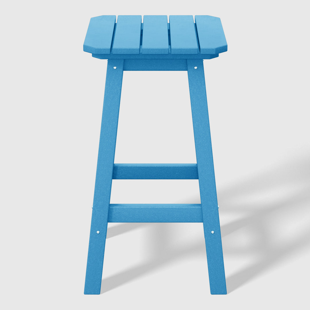 Malibu 24" HDPE Outdoor Patio Counter High Backless Square Bar Stool