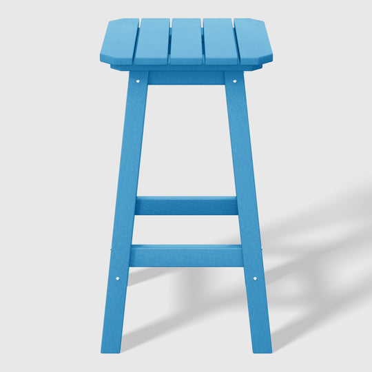 Malibu 24" HDPE Outdoor Patio Counter High Backless Square Bar Stools Set of Three