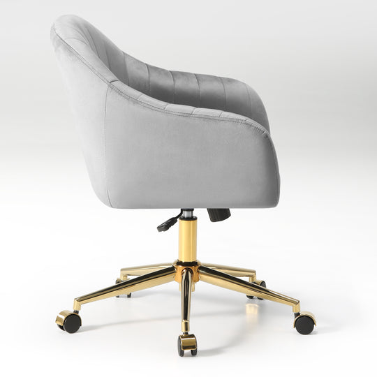 Phoebe Upholstered Velvet Swivel Vanity Office Chair With Wheels