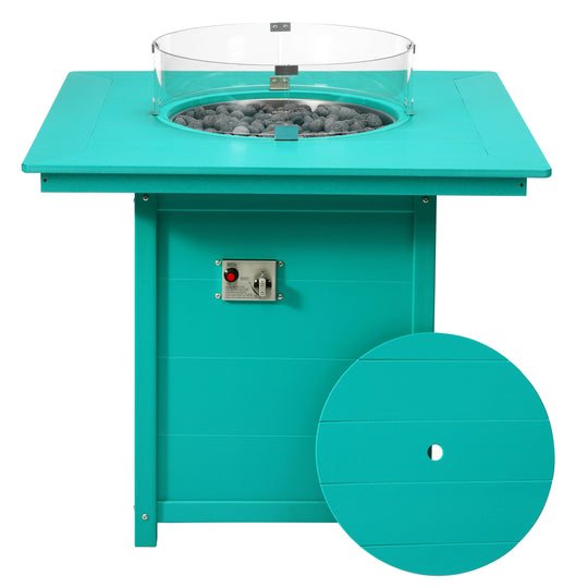 Helios 42" Modern Outdoor Patio Gas Propane Square Fire Pit Table