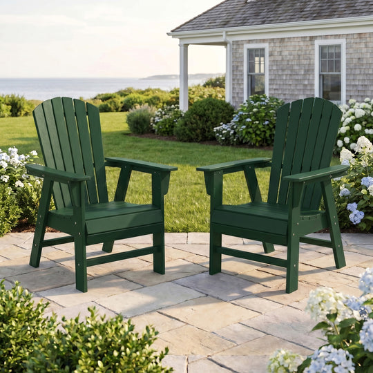 Dylan Outdoor Modern HDPE Adirondack Patio Dining Chairs (Set of 2)