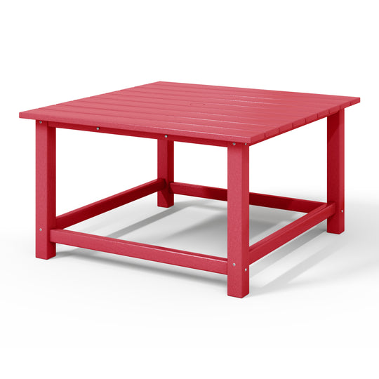Malibu Low Outdoor HDPE Square Patio Coffee Table