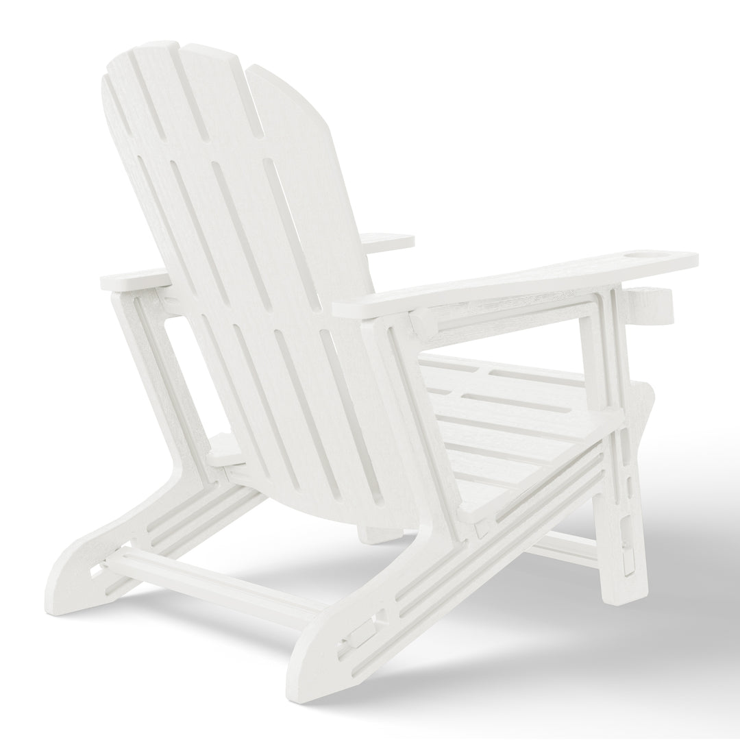 Azura Tool-Free Assembly Outdoor Patio HDPE Plastic Adirondack Chair with Cup Holder