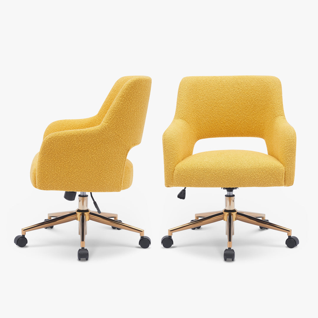 Genevieve Mid-Century Modern Swivel Office Vanity Chair with Wheels (Set of 2)