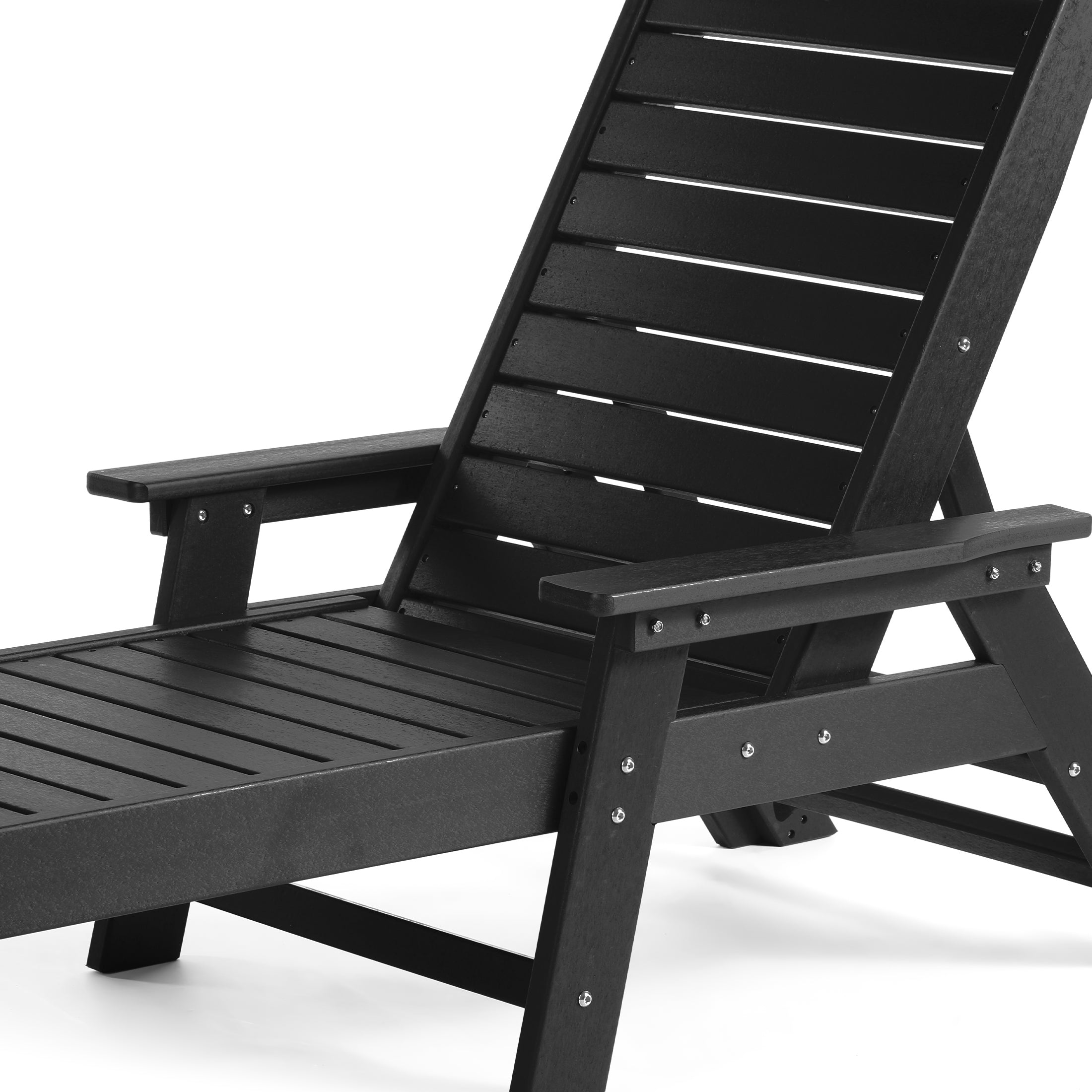 Malibu Poly Reclining Chaise Lounge Set With Table