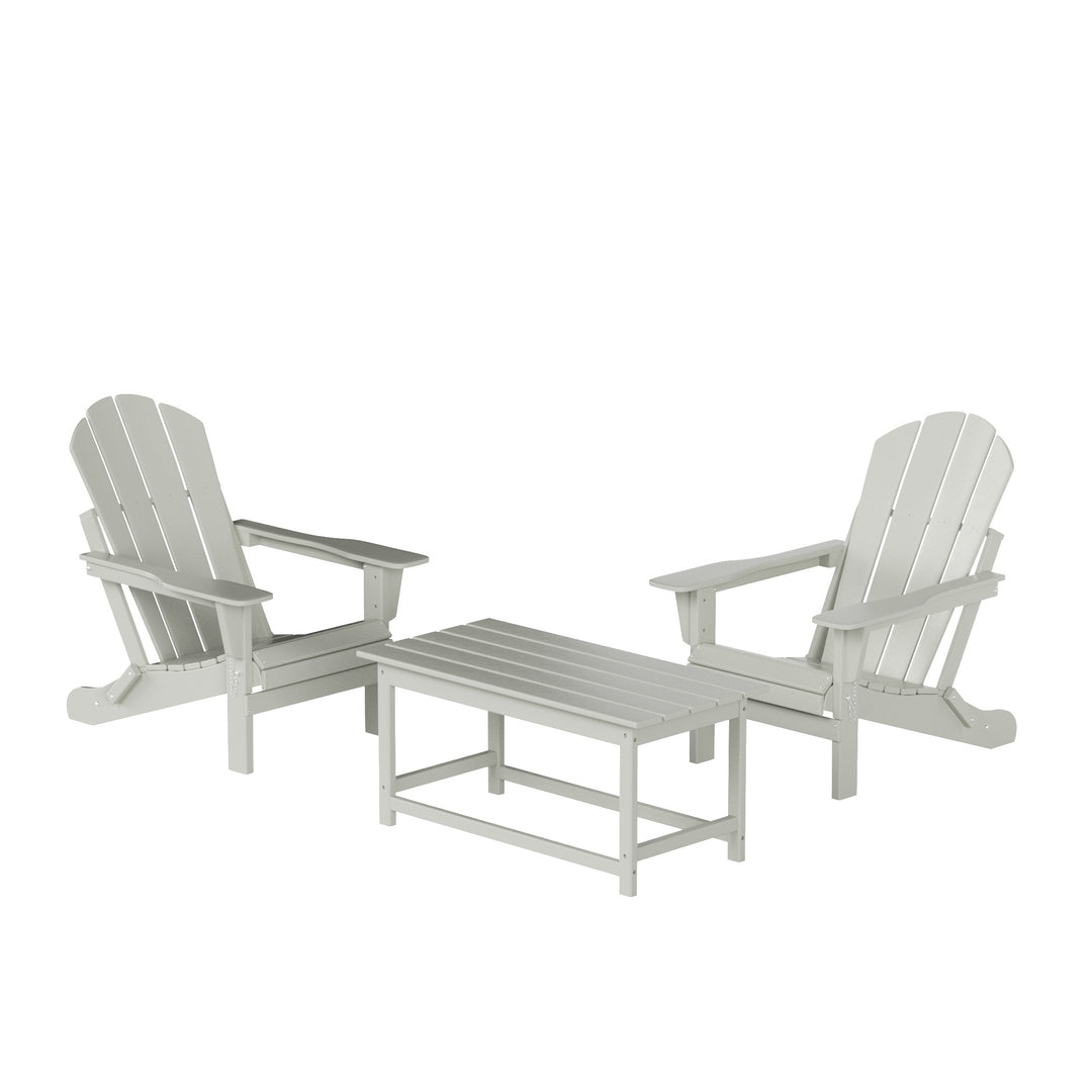 Malibu Westintrends 3-Piece set Outdoor / Patio Poly Adirondack chair set with a Coffee table ( 2 seater )