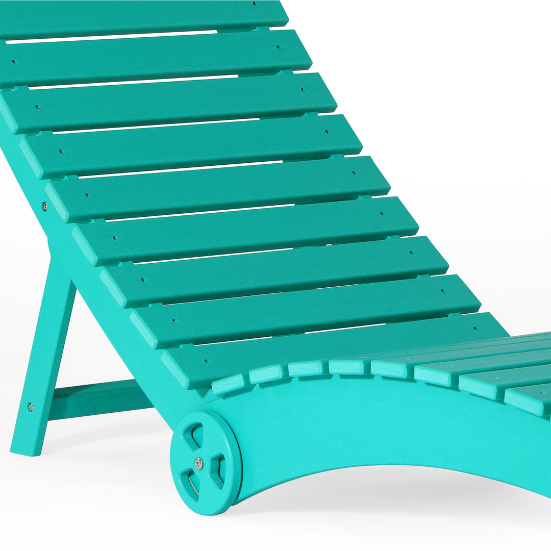 Outdoor HDPE In-Pool Patio Chaise Lounge Chair With Wheels