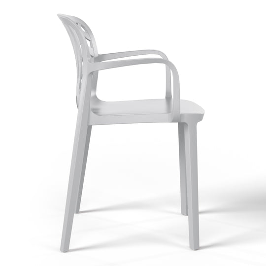 Playa Outdoor Modern Stackable Patio Dining Armchairs (Set of 2)