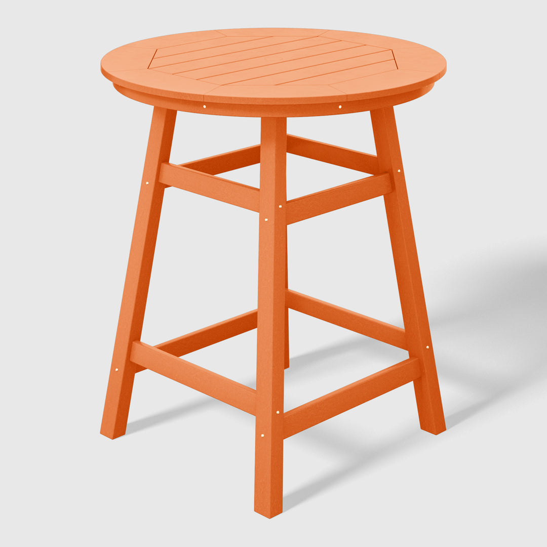 Malibu 5-Piece HDPE Outdoor Patio Dining Bar Bistro Table Set with Counter High Round Bar Stools