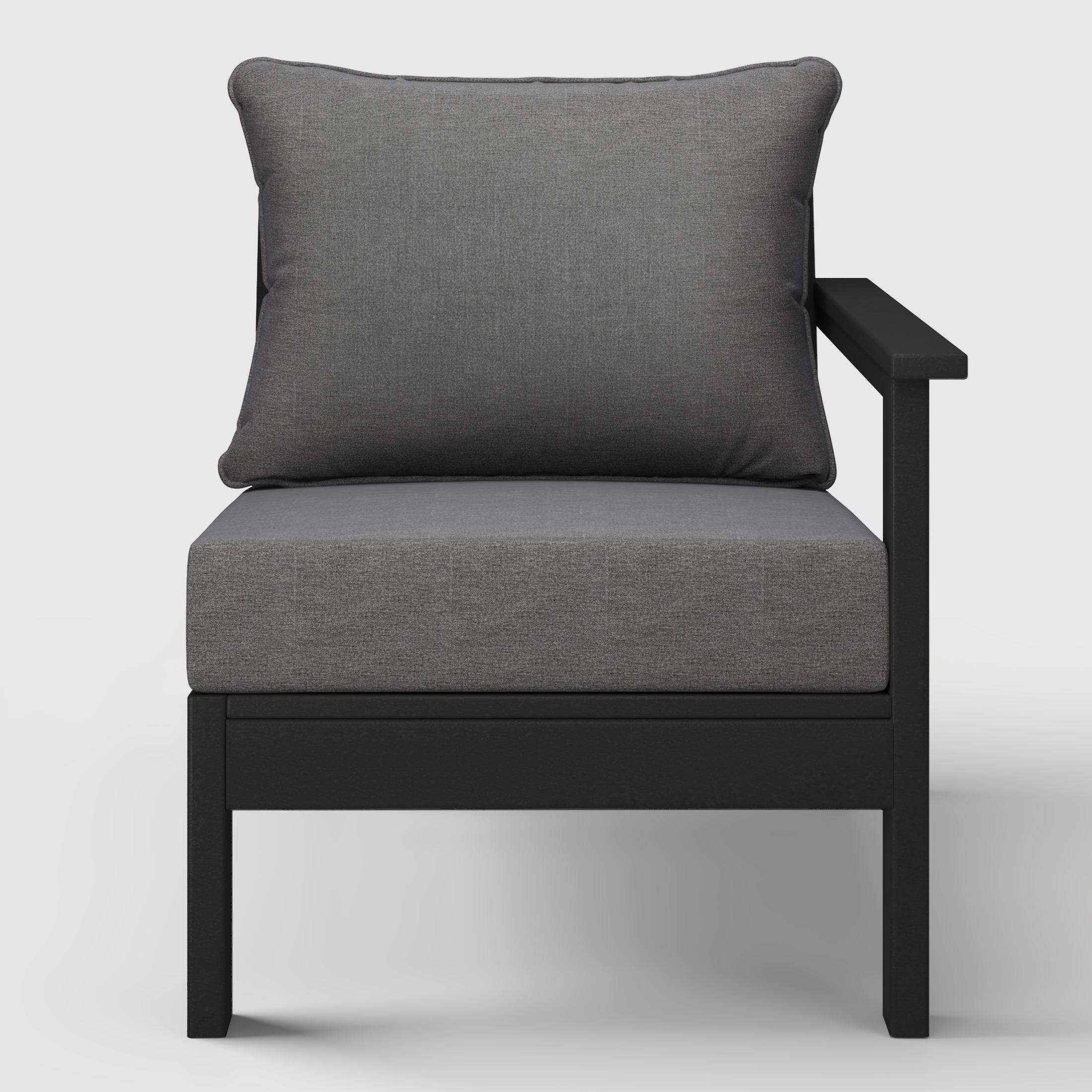 Avalon Outdoor Patio HDPE Right Arm Sectional Corner Club Chair with Patio Cushions
