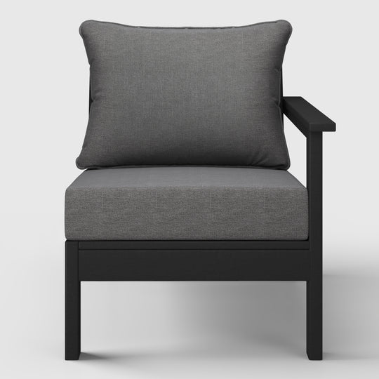 Avalon Outdoor Patio HDPE Right Arm Sectional Corner Club Chair with Patio Cushions