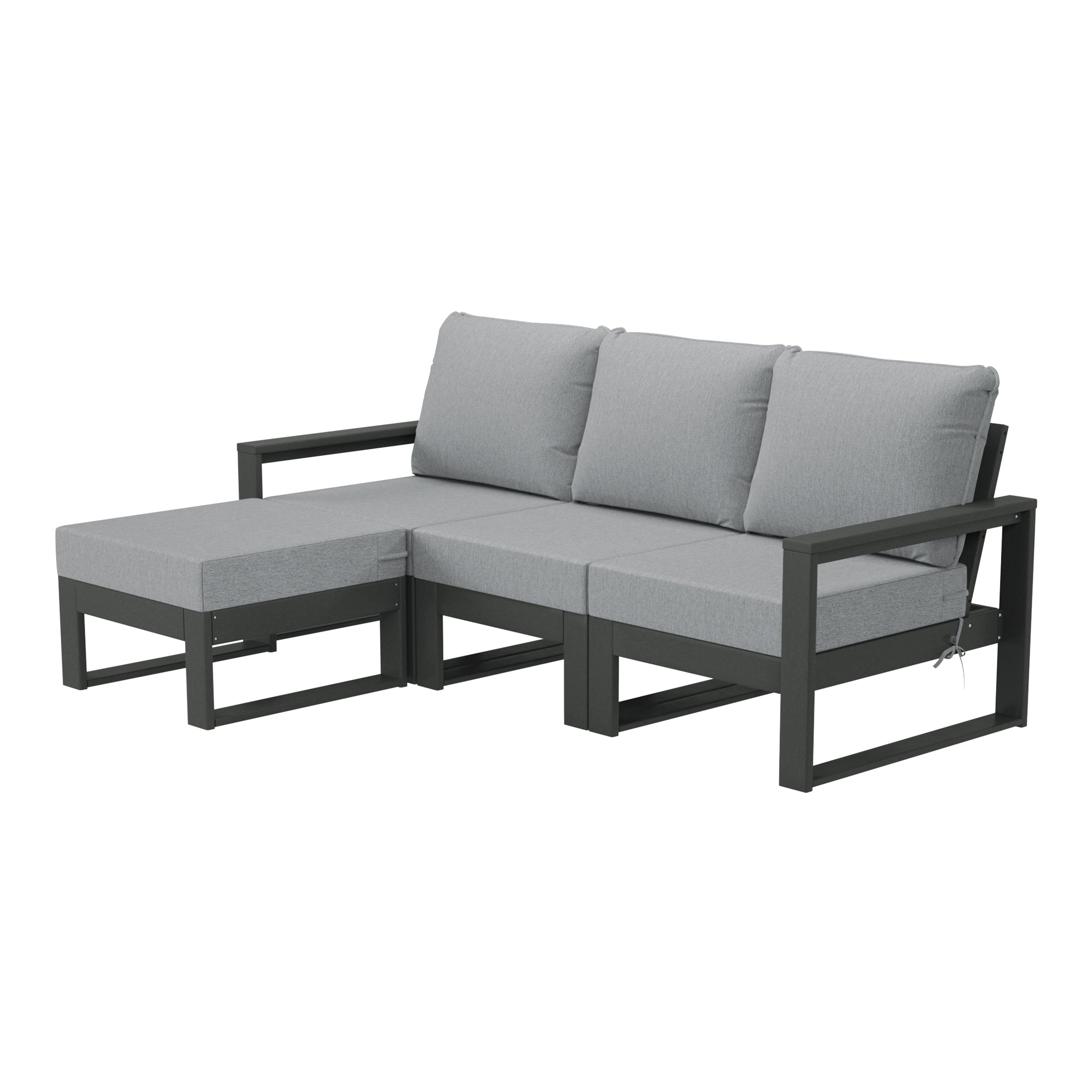 Montara 4-Piece Outdoor HDPE All-Weather Modern Deep Seating Patio Sofa Sectional Set with Waterproof Cushions