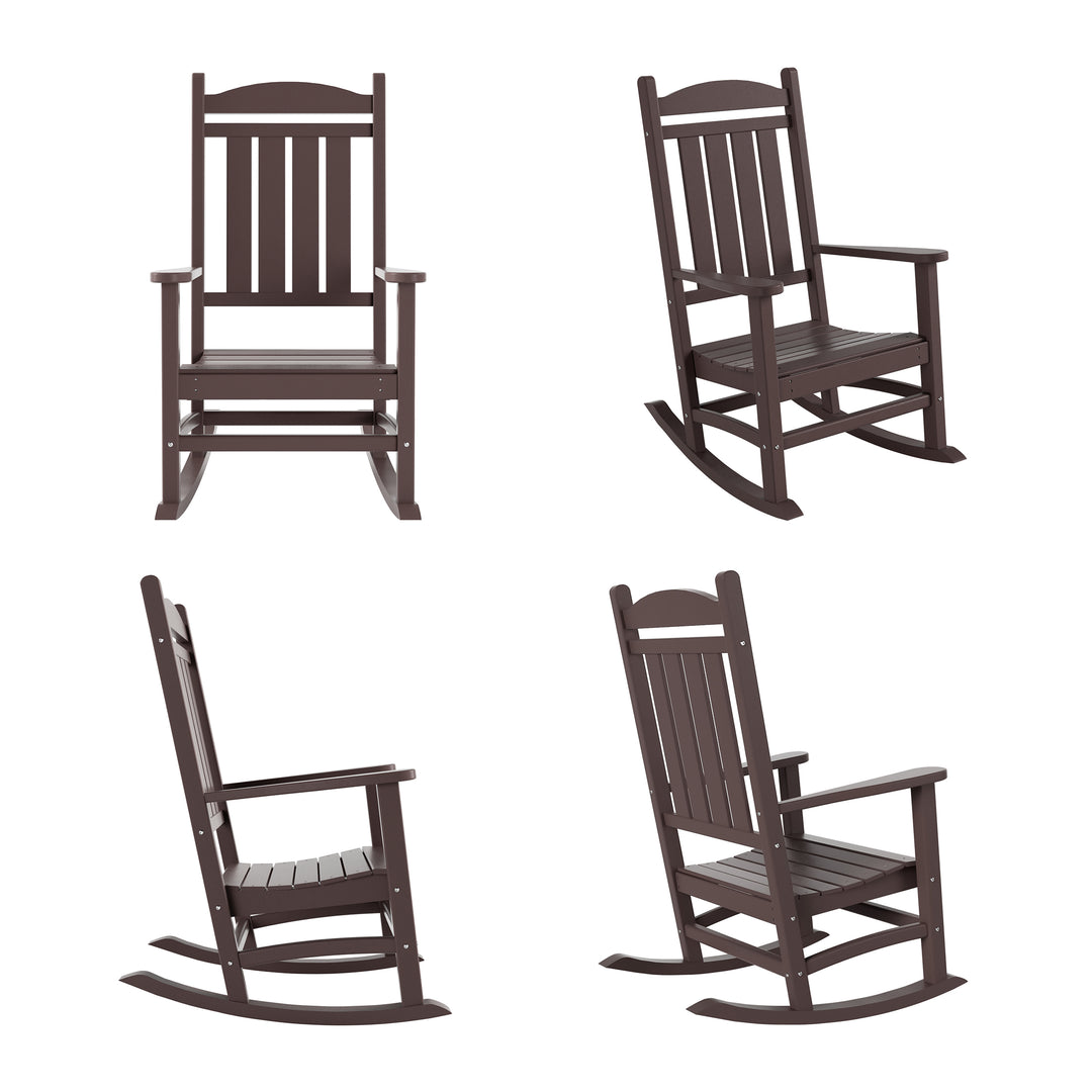 Malibu Outdoor Patio Poly Classic Porch Rocking Chair (Set of 4)
