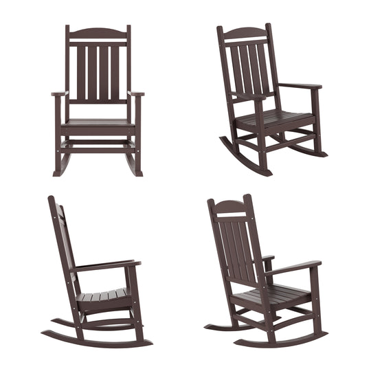 Malibu Outdoor Patio Poly Classic Porch Rocking Chair (Set of 4)