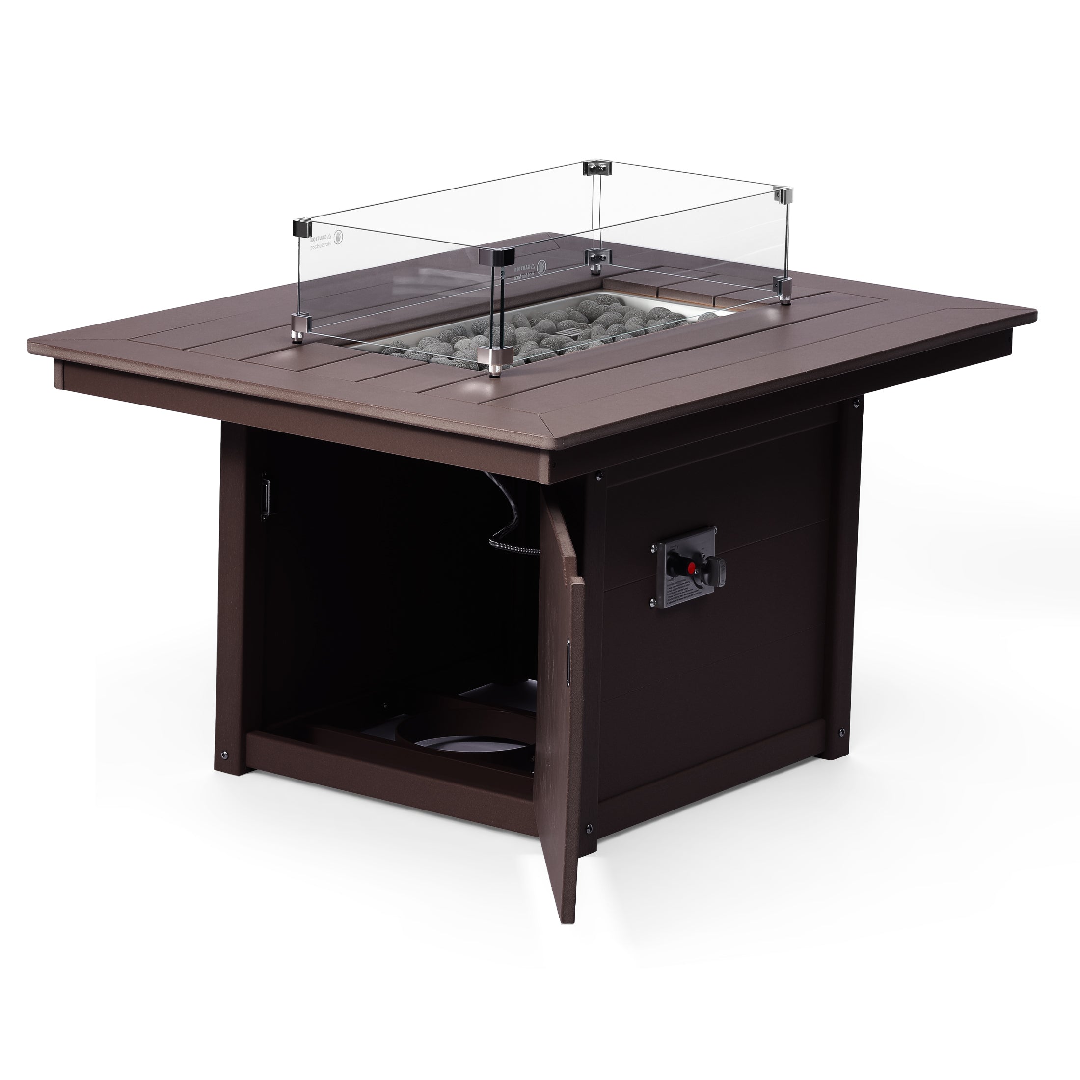 Helios 46" Modern Outdoor 55,000 BTU Patio Gas Propane Rectangle Deck Fire Pit Table