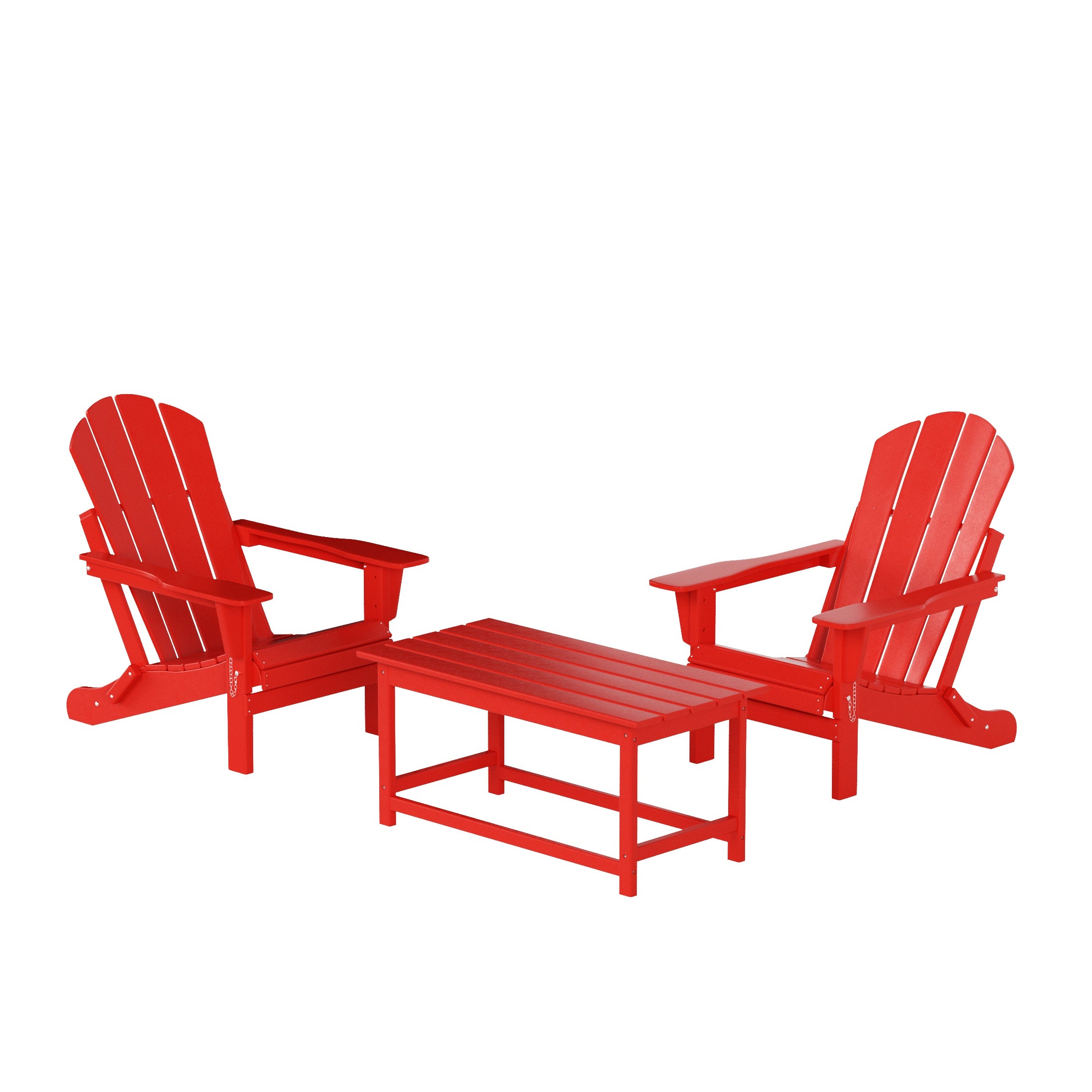 Malibu 3-Piece set Outdoor / Patio Poly Adirondack chair set with a Coffee table ( 2 seater )