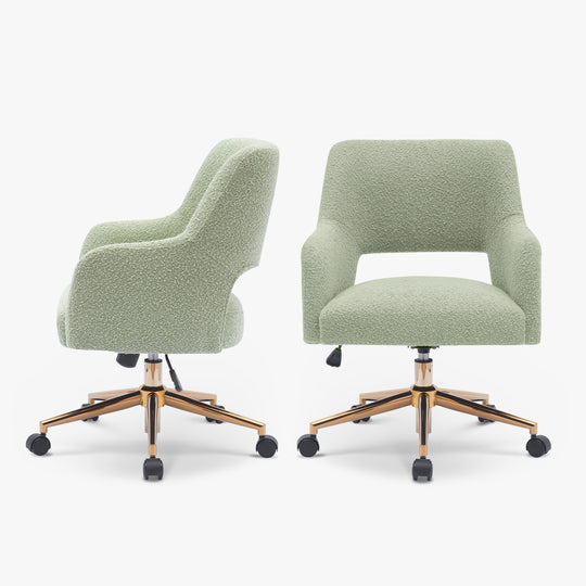 Genevieve Mid-Century Modern Swivel Office Vanity Chair with Wheels (Set of 2)