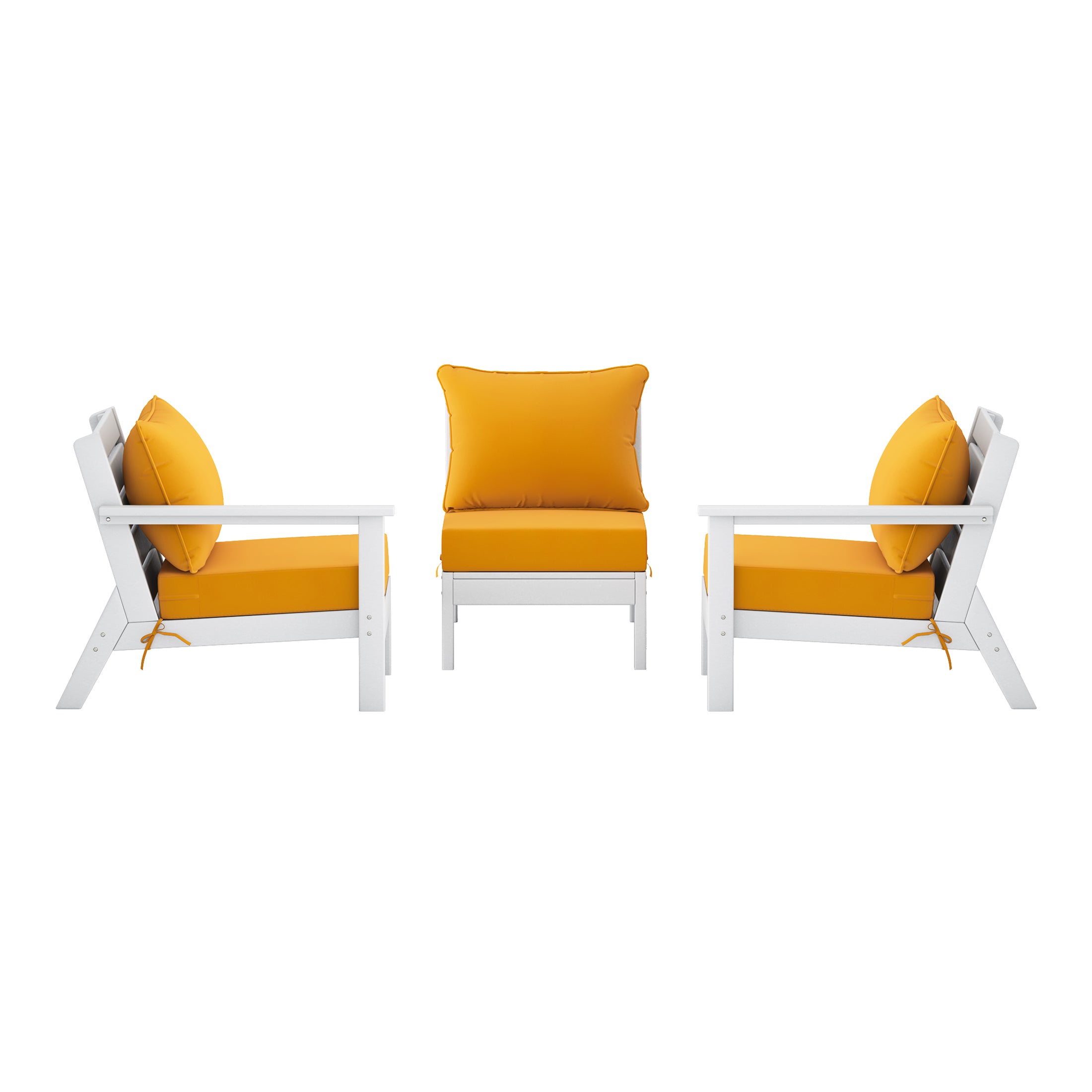 Avalon Outdoor Patio HDPE Sectional Sofa with Patio Cushions