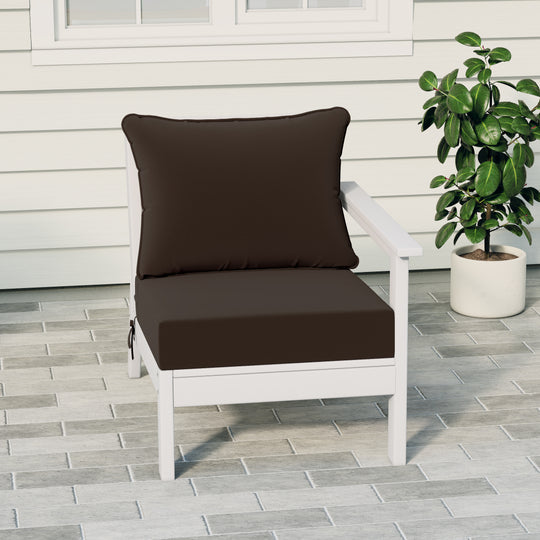 Avalon Outdoor Patio HDPE Right Arm Sectional Corner Club Chair with Patio Cushions