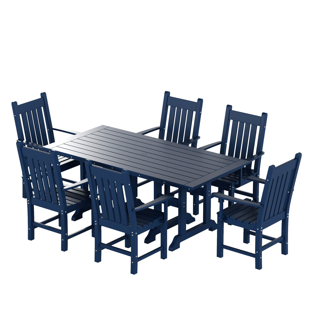 Malibu 7 Piece Outdoor Patio Dining Set Outdoor Table and Armchair Set