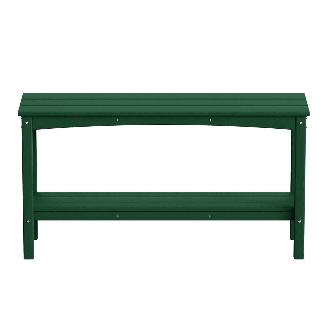 Malibu 55" Outdoor Patio HDPE Adirondack 2-Tier Shelf Console Table