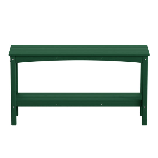 Malibu 55" Outdoor Patio HDPE Adirondack 2-Tier Shelf Console Table