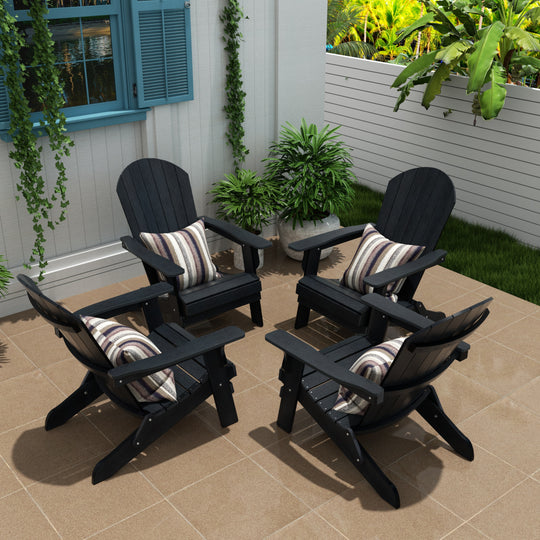 Tuscany HIPS Outdoor Folding Adirondack Chair (Set of 4)