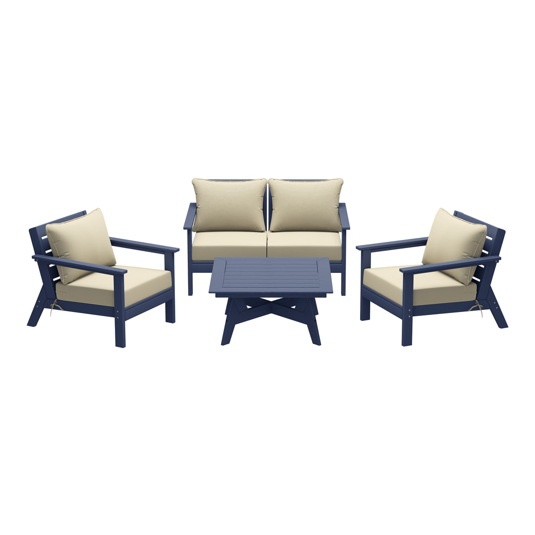 Avalon Outdoor 5-Piece Modular Sectional Patio Furniture Sofa Set