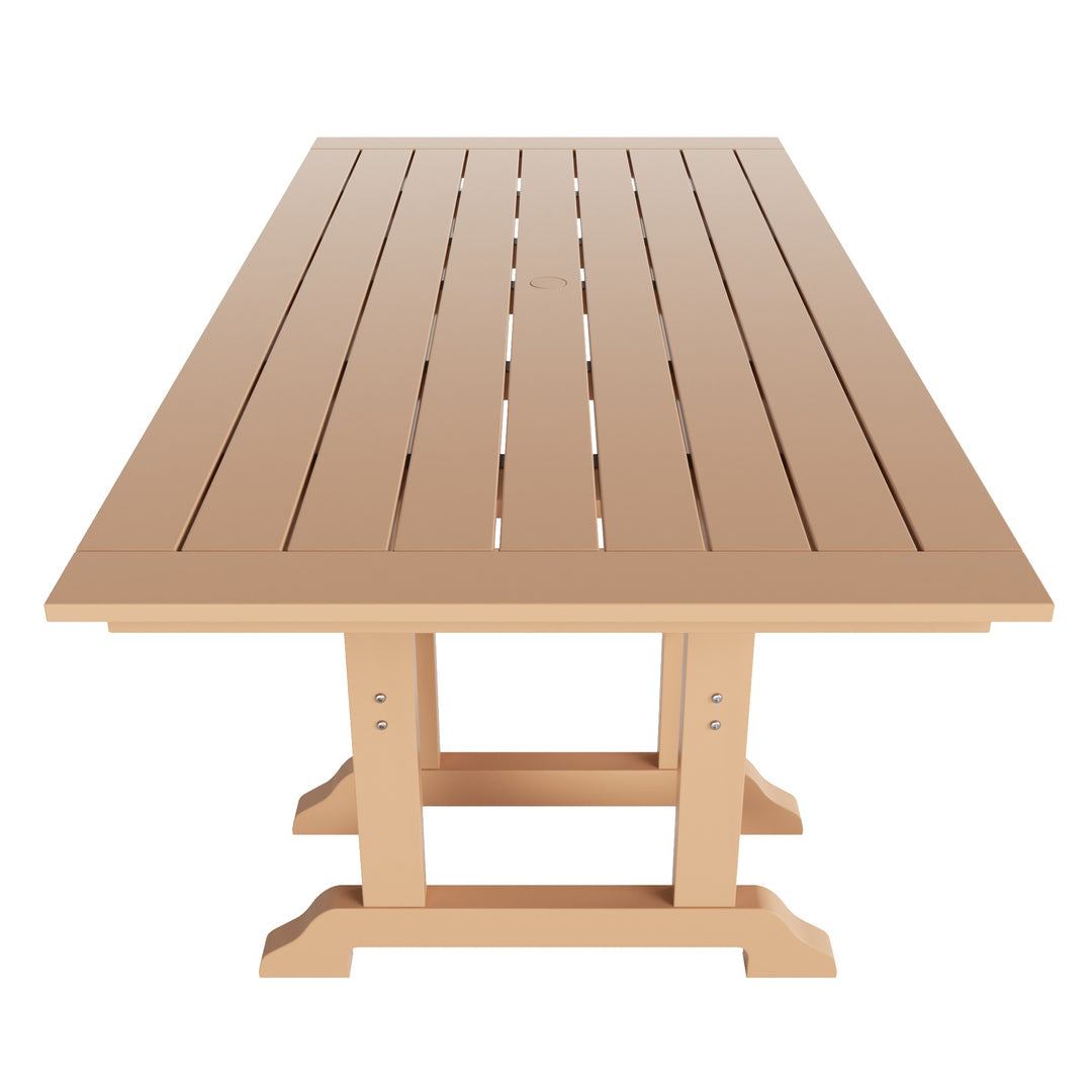 Malibu 7-Piece HDPE Rectangular Patio Dining Table Set with Foldable Chairs