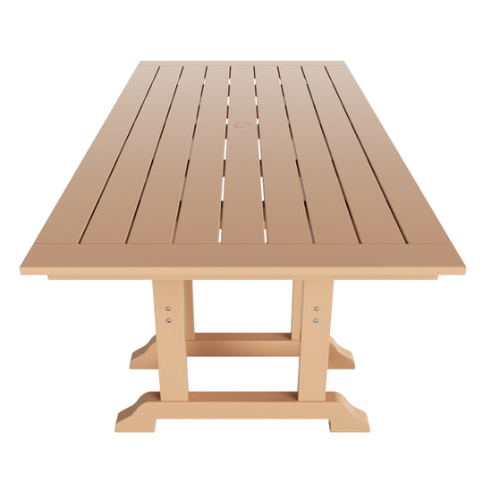 Malibu 7-Piece HDPE Rectangular Patio Dining Table Set with Foldable Chairs