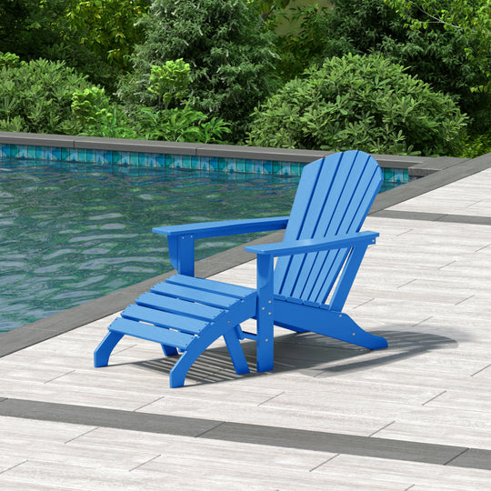 Dylan Outdoor Adirondack Chair With Ottoman 2-Piece Set