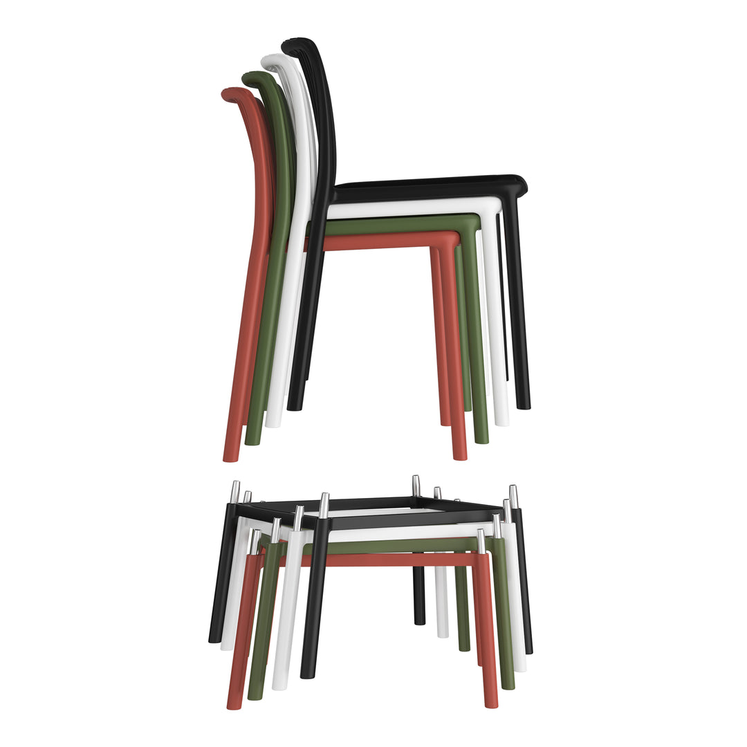 Playa 29.5" Outdoor Modern Polypropylene Plastic Patio Bar Height Stools (Set of 2)