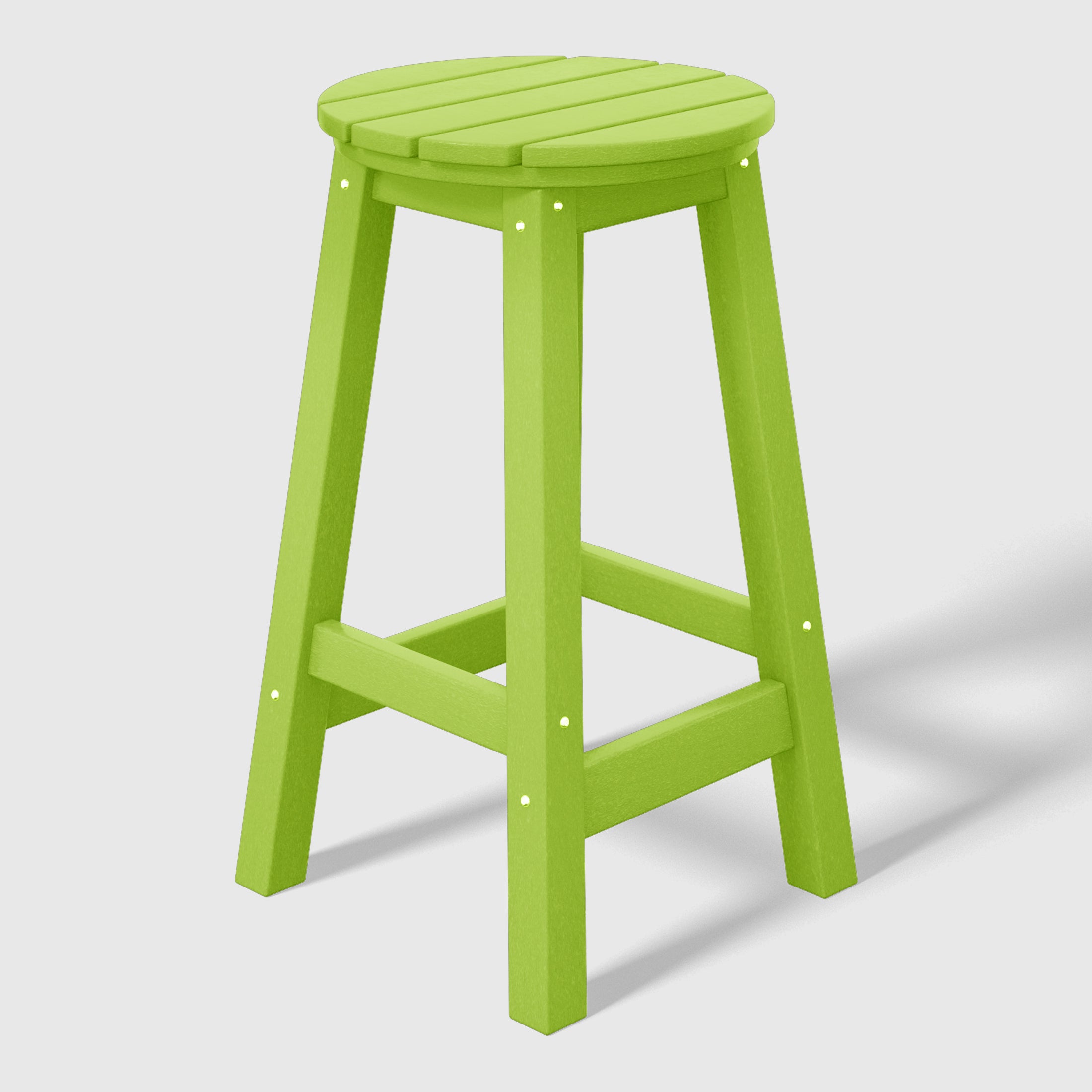 Malibu 24" HDPE Outdoor Patio Round Counter Height Bar Stool Set of 2