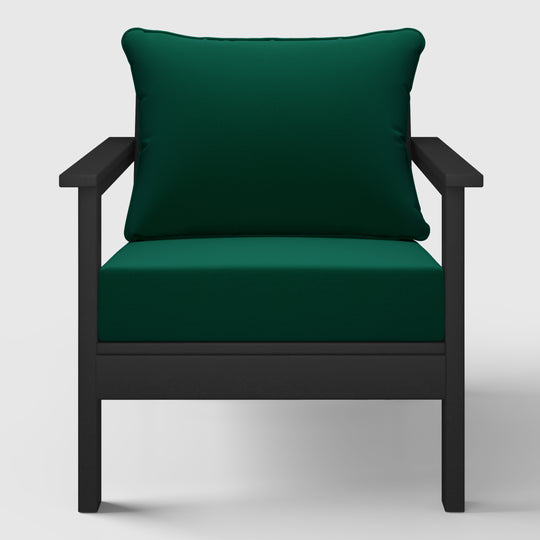 Avalon Outdoor Modern HDPE Patio Club Chairs with Deep Seat Cushions (Set of 2)
